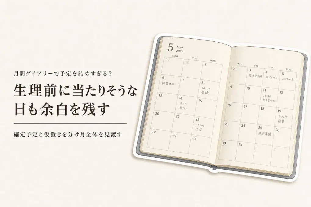 秋の連休・年末の予定を詰め込みすぎない月間ダイアリーとスケジュールスタンプの選び方