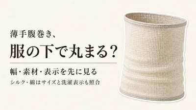薄手腹巻きは服の下で丸まる？シルク・綿を幅・ずれにくさ・洗濯表示で選ぶ