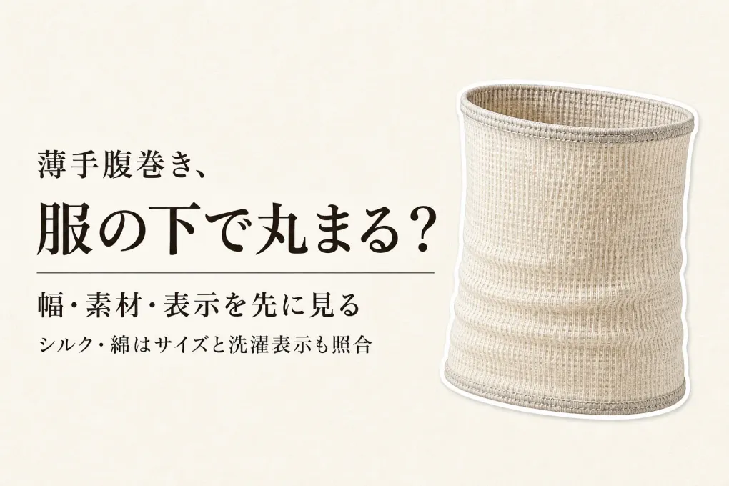 薄手腹巻きは服の下で丸まる？シルク・綿を幅・ずれにくさ・洗濯表示で選ぶ
